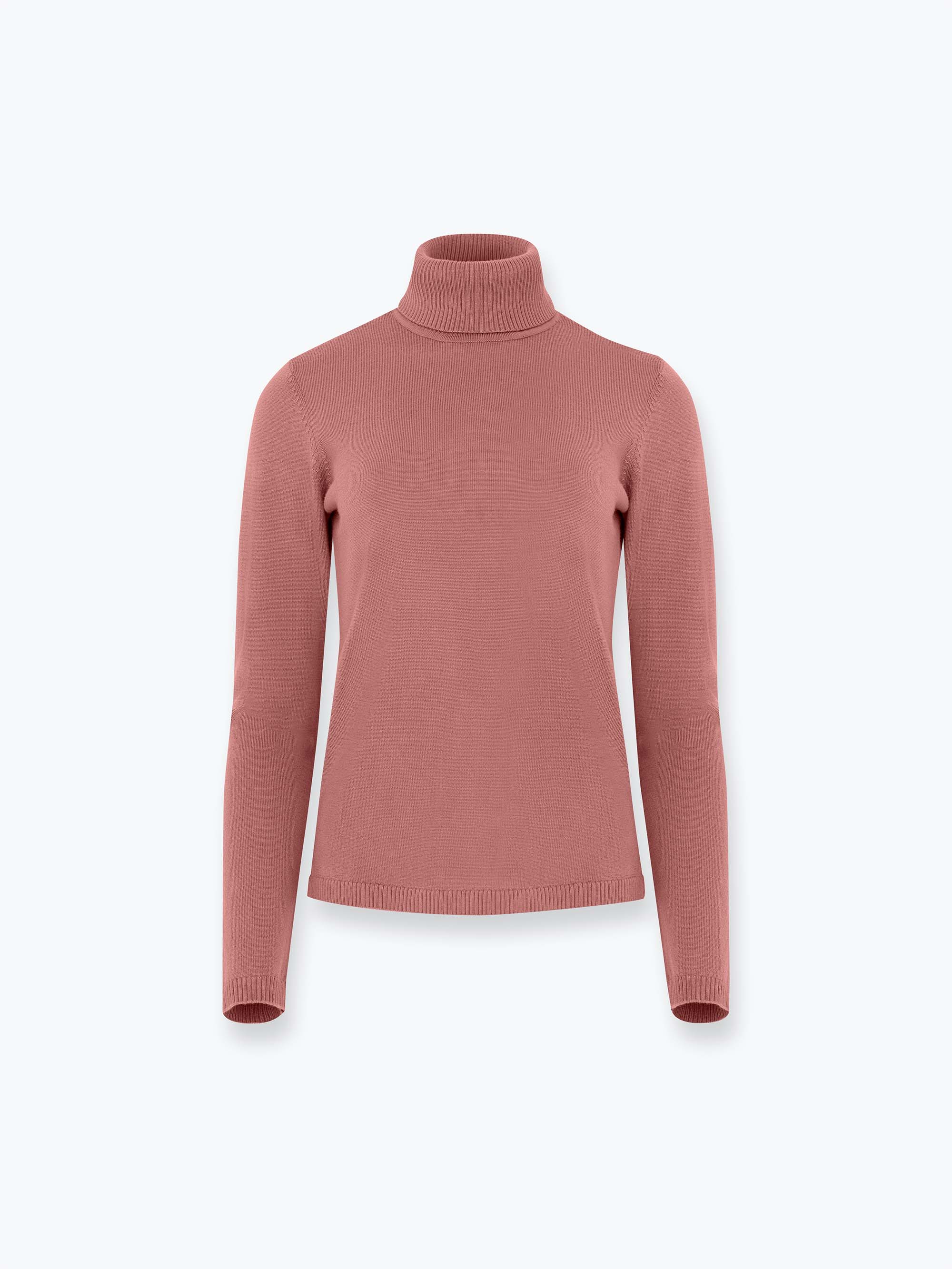 Ciemnoróżowy golf z wełny merino damski
